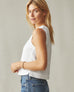 Women's Linen Tank - White